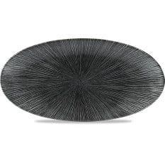 Studio Prints Agano Black Oval Chefs Plate 13.75x6.75"