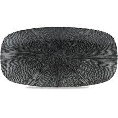 Studio Prints Agano Black Oblong Plate 13.8x7.37"
