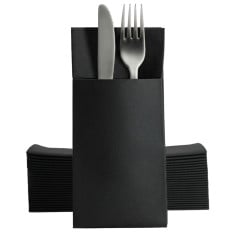 Airlaid Pocket Napkins 8 Fold Black (Pack of 500)
