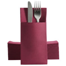 Airlaid Pocket Napkins 8 Fold Burgundy (Pack of 500)