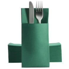 Airlaid Pocket Napkins Dark Green 8 Fold 40cm (Pack of 500)