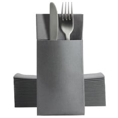 Airlaid Pocket Napkins 8 Fold Grey (Pack of 500)