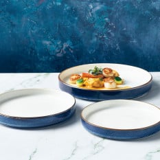 Terra Porcelain Aqua Blue Two Tone Presentation Plate 21cm/8.25" (Pack of 6)