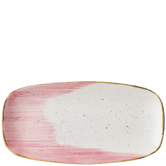 Churchill Stonecast Accents Petal Pink Oblong Plate 35.2x18.7cm/11.75x6" - Overhead