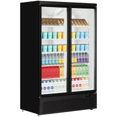 Tefcold Upright Display Fridge Black 1081 Litre
