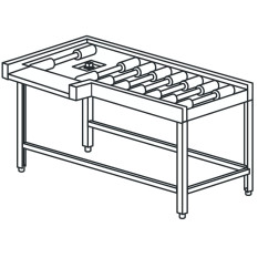 Right Hand Motorised Corner Exit Roller Table 170cm