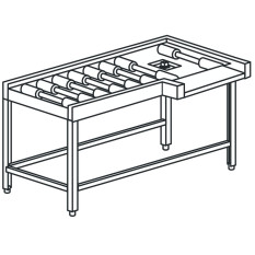 Left Hand Motorised Corner Exit Roller Table 170cm