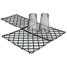 Interlocking Bar Shelf Liner Glass Mats Black (Pack of 10)