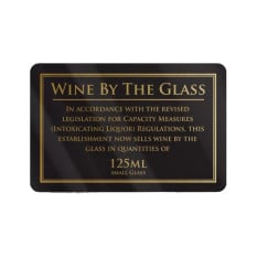 Traditional Bar Notices - Wine By The Glass 125ml