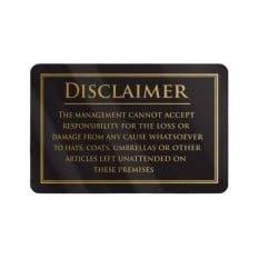 Traditional Bar Notices - Disclaimer Notice