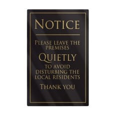 Traditional Bar Notices - Leave Quietly