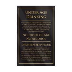 Traditional Bar Notices - Under Age Drinking