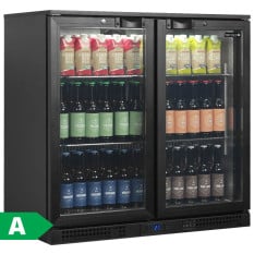 Tefcold Back Bar Bottle Cooler Beer Fridge Double Hinged Door 196 Litre
