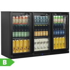 Tefcold Back Bar Bottle Cooler Beer Fridge Triple Hinged Door 311 Litre