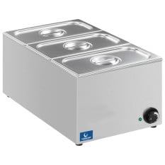 Hurricane Electric Bain Marie Wet Heat With 3x 1/3 Gastronorm Pans