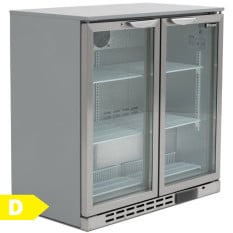 Blizzard Back Bar Bottle Cooler Beer Fridge Double Door Stainless Steel 200 Litre