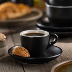 Barista Espresso Matt Black Coffee Cup 80ml/2.75oz (Pack of 12)