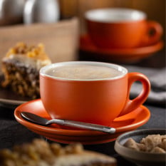 Barista Latte Matt Orange Coffee Cup 280ml/10oz (Pack of 6)