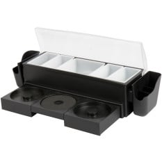 Ultimate Garnish Station with 5 Glass Rimming Trays