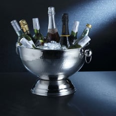 BarCraft Hammered Stainless Steel Champagne Bowl 37 x 25cm/ 14.5" x 9.8"