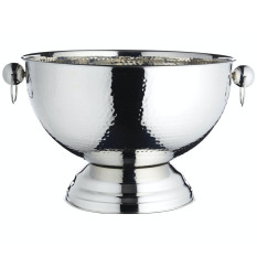 BarCraft Hammered Stainless Steel Champagne Bowl 37 x 25cm/ 14.5" x 9.8"