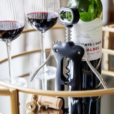 BarCraft Double Handled Winged Corkscrew Black