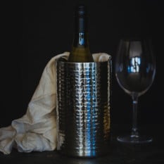 BarCraft Double Walled Hammered Stainless Steel Wine Cooler