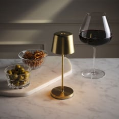 Bermuda Micro LED Cordless Table Lamp Champagne RE 21cm