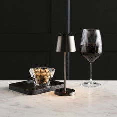 Bermuda Micro LED Cordless Table Lamp Gunmetal RE 21cm