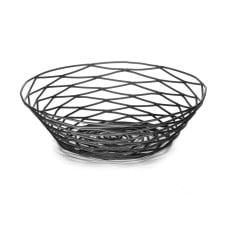 Artisan Round Black Powder Coated Metal Bread Basket 20cm