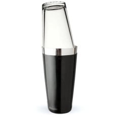 Boston Cocktail Shaker Set Black Vinyl Glass 28oz/16oz