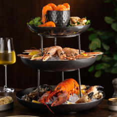 Vintage Black Seafood Serving Tower
