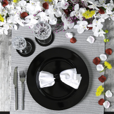 Metallic Charger Plate 33cm Black (Pack of 6)