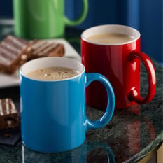 Pure White Straight-Sided Red Mug 340ml/12oz (Pack of 12)