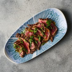 Churchill Inked Lyra Blue Opal Organic Oblong Platter 35 x 18.5cm (Pack of 6)