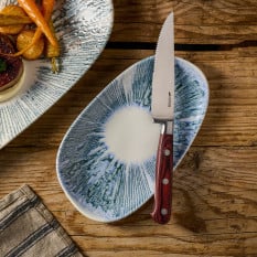 Churchill Inked Lyra Blue Opal Organic Oblong Platter 22 x 13cm (Pack of 6)