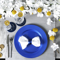Metallic Charger Plate 33cm Blue (Pack of 6)