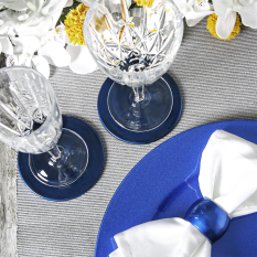 Metallic Drinks Coaster 10cm Blue (Pack of 6)