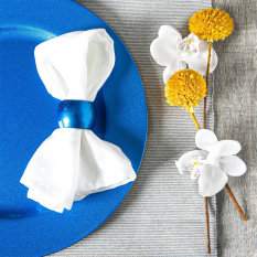 Metallic Napkin Ring 4.5cm Blue (Pack of 6)