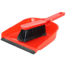 Soft Dustpan & Brush Set Red