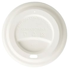 Bagasse Compostable Hot Drink Sip-thru Lids 12oz (Pack of 1000)