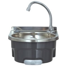 BaSix 300 Hands Free Push Front Hand Wash Sink with Manual Mixer Tap