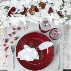 Metallic Dining Table Bundle Dark Red (Pack of 18)