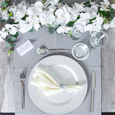 Metallic Dining Table Bundle Hammered Silver (Pack of 18)