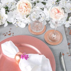 Metallic Dining Table Bundle Rose Gold (Pack of 18)