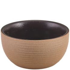 GenWare Kava Black Stoneware Ribbed Round Bowl 11.5cm/4.5" (Pack of 6)