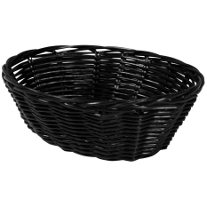 Black Polyrattan Basket Oval 18cm