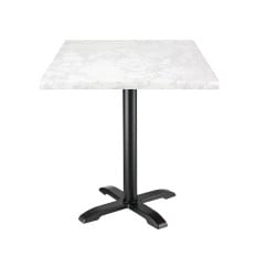 Bolero Square Marble Effect Table Top White 600mm