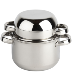 Stainless Steel Mussel Pot with Lid 18cm