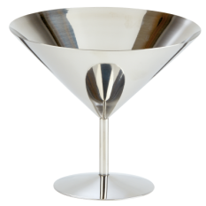 Stainless Steel Presentation Martini Glass Mirror Finish Large 520ml / 17.5oz